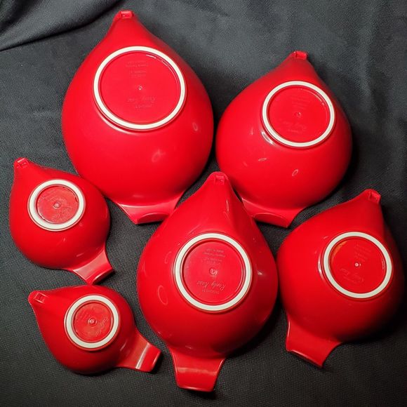 Randy Kaas POURfect Measuring Bowls Red Lot of 6 Handles Mixing Non Skid Bottom - Picture 3 of 15